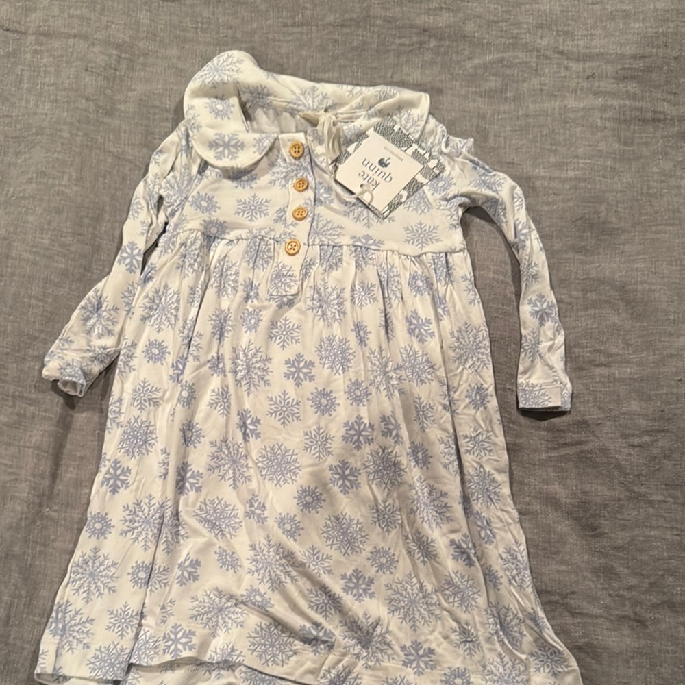 White and Blue Snowflake Dress